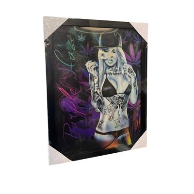 Lenticular Wall Art Prints 3D Picture Poster | Smoking Girl