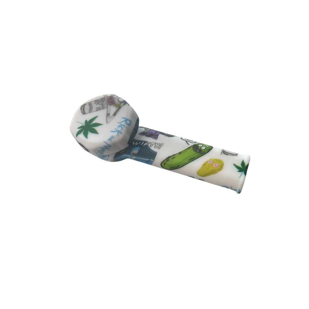 Silicone Pipe With Glass Bowl & Silicone lid