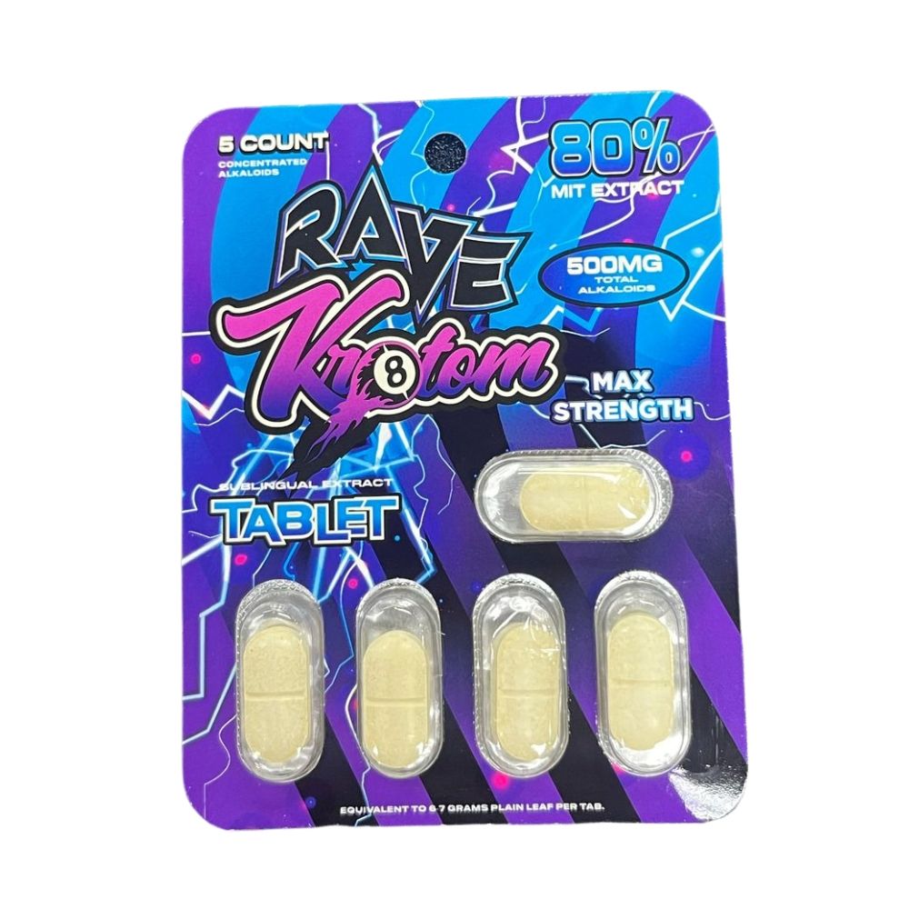 Rave Kr8tom | MIT Extract 80% Extra Strength | 5pk