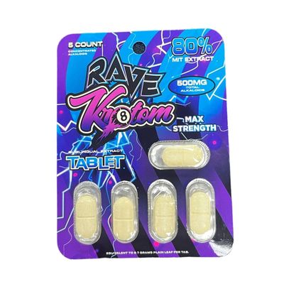 Rave Kr8tom | MIT Extract 80% Extra Strength | 5pk