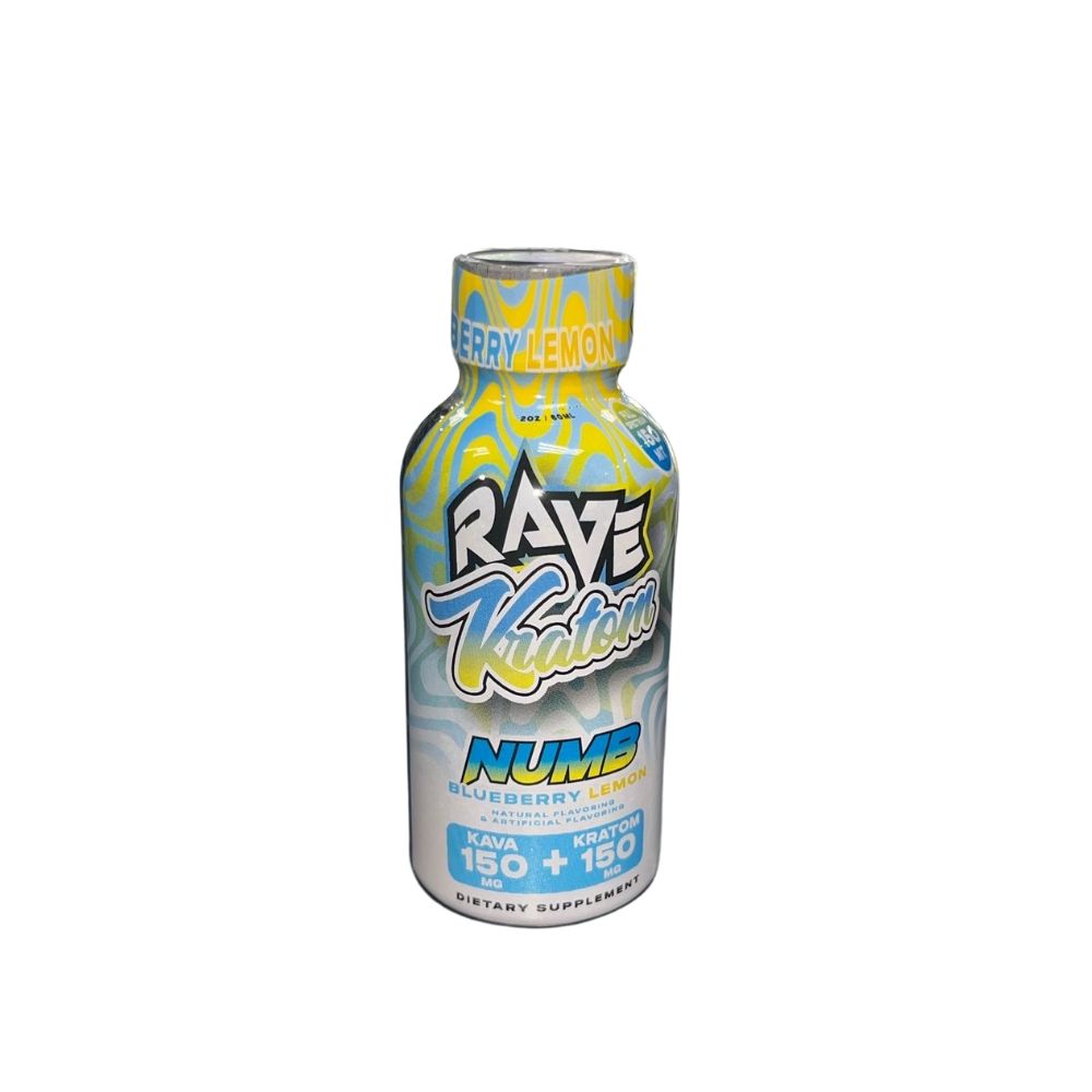 Rave Kr8tom | Double Shot | Numb | Blueberry Lemon