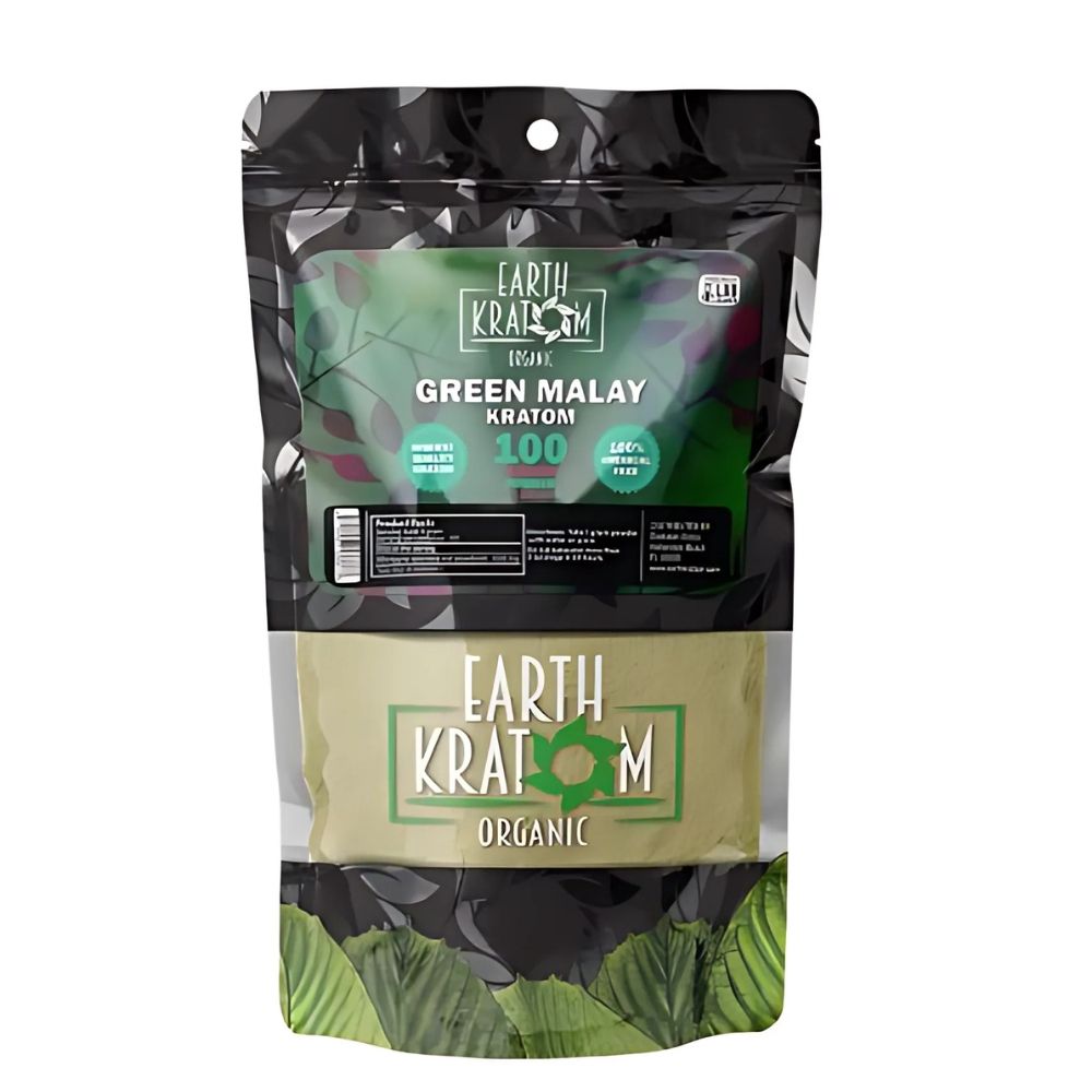 Earth Kratom Organic Powder | 100 Grams, Choose A Flavor: Green Malay