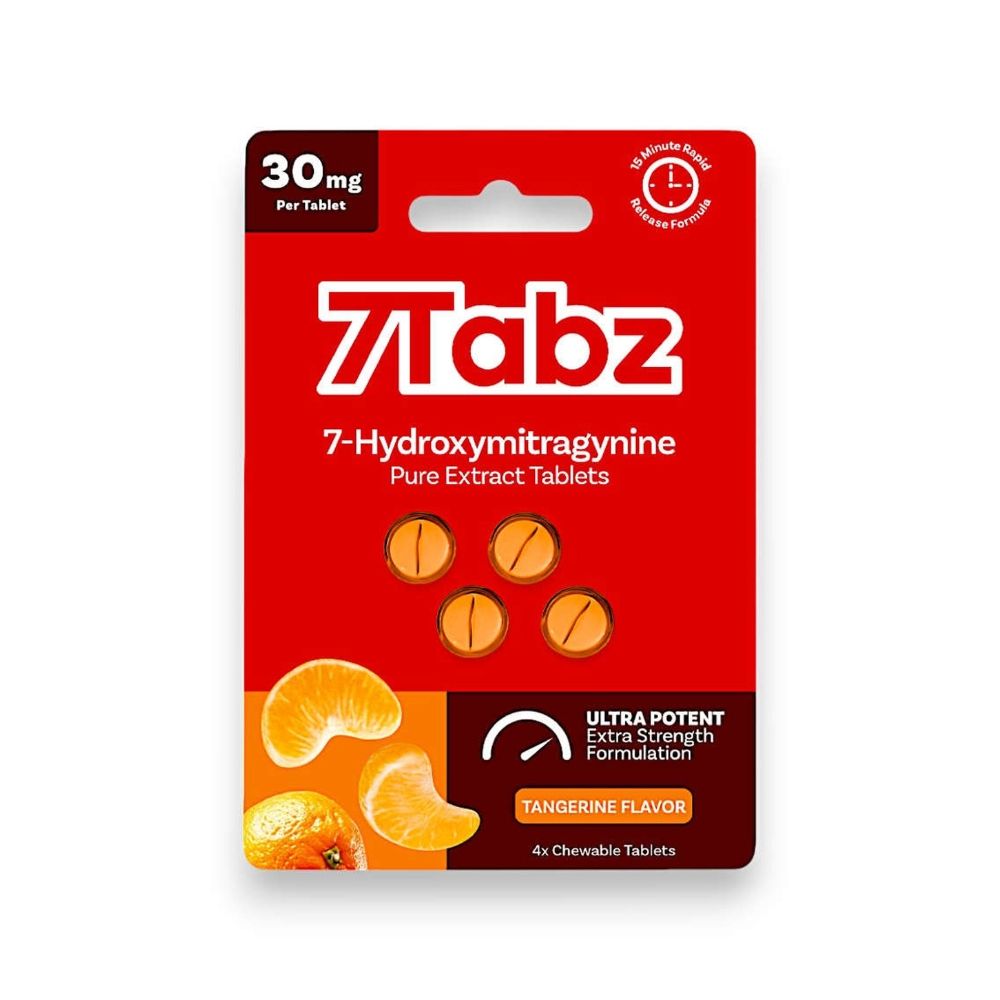 7Tabz 7-Hydroxymitragynine Pure Extract Tablets | 30mg per Tablet | 4 Counts, Choose A Flavor: Tangerine