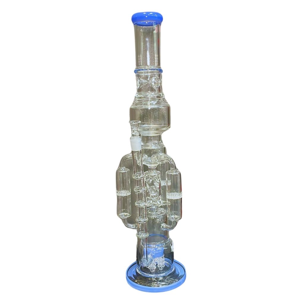 3 Chamber Coil Perc Bubbler Waterpipe 22"