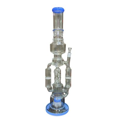3 Chamber Coil Perc Bubbler Waterpipe 22"