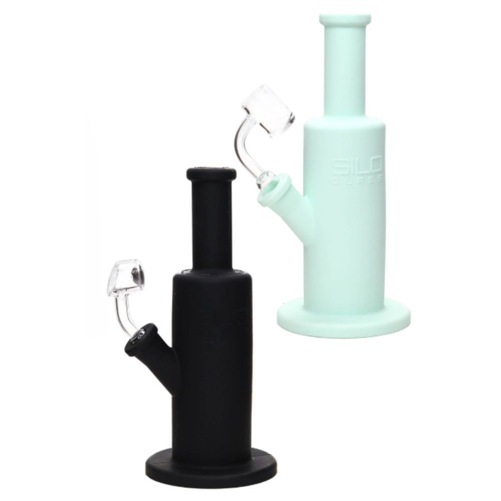 SILO GLASS Cylindrical Silicone Waterpipe 8" | Assorted