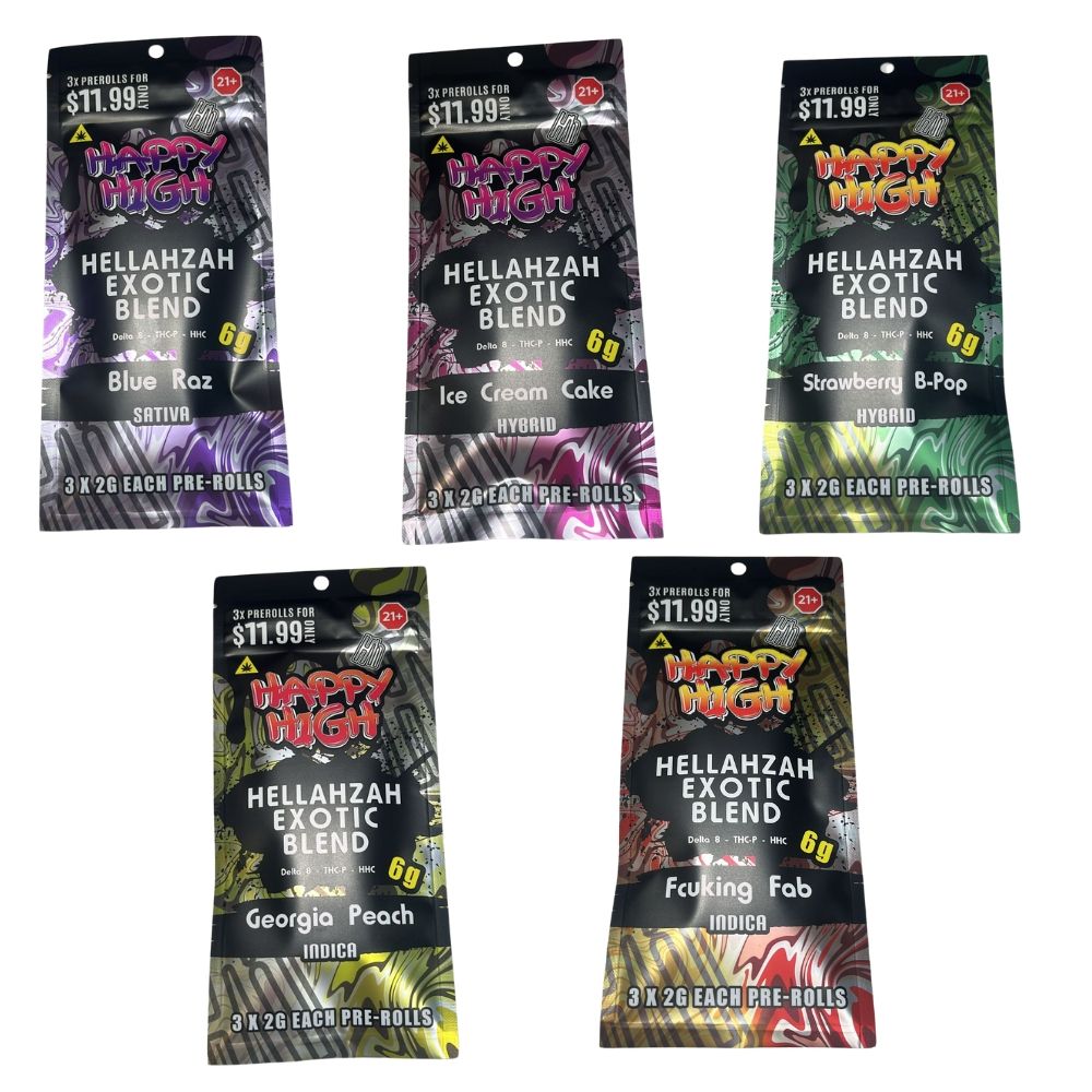 Happy Hgh | Hellahzah Exotic  Blend 2G x 3 — Blue Razz ( Sativa )