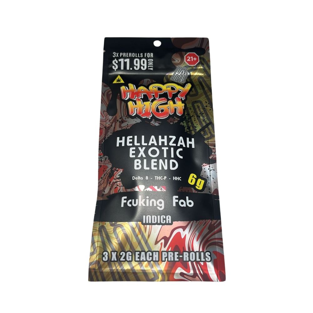 Happy Hgh | Hellahzah Exotic  Blend 2G x 3, Strain: Fcuking Fab ( Indica )