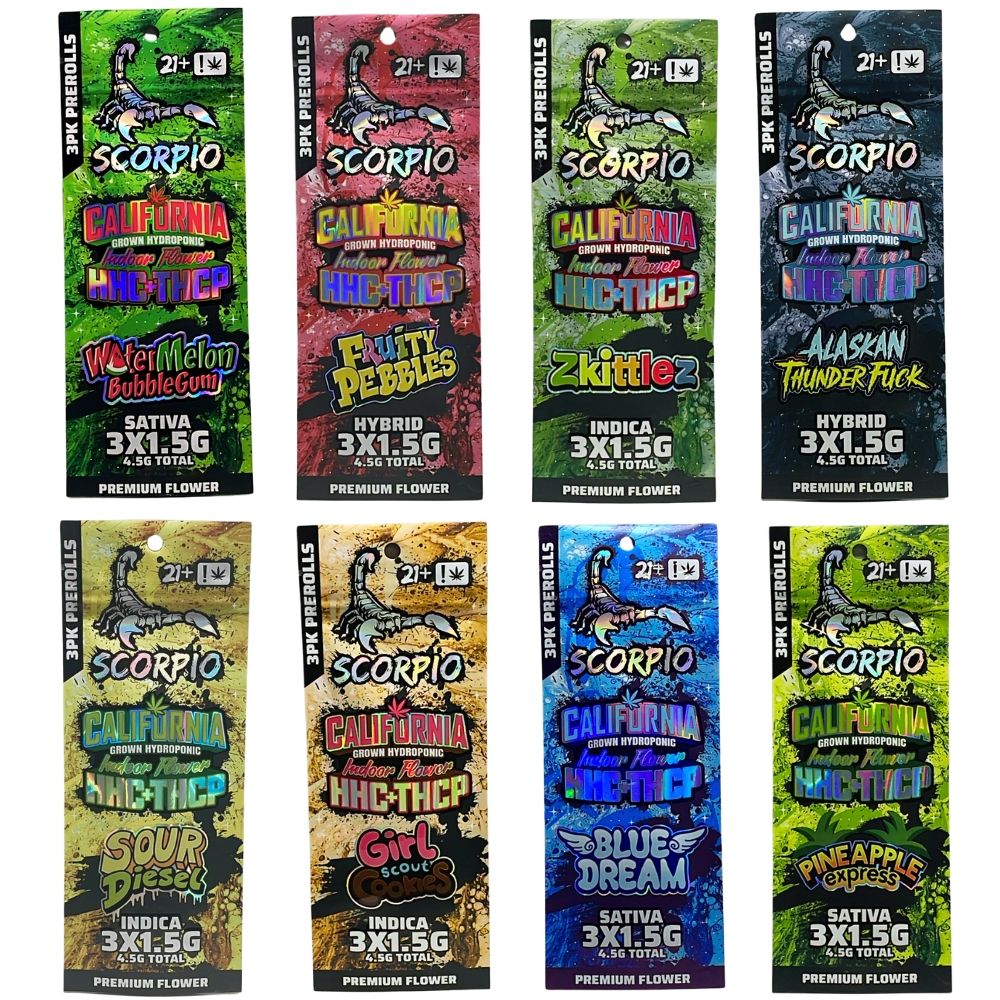 Scorpio | Indoor Flower Pre-roll | HHC +THC-P | 3PK