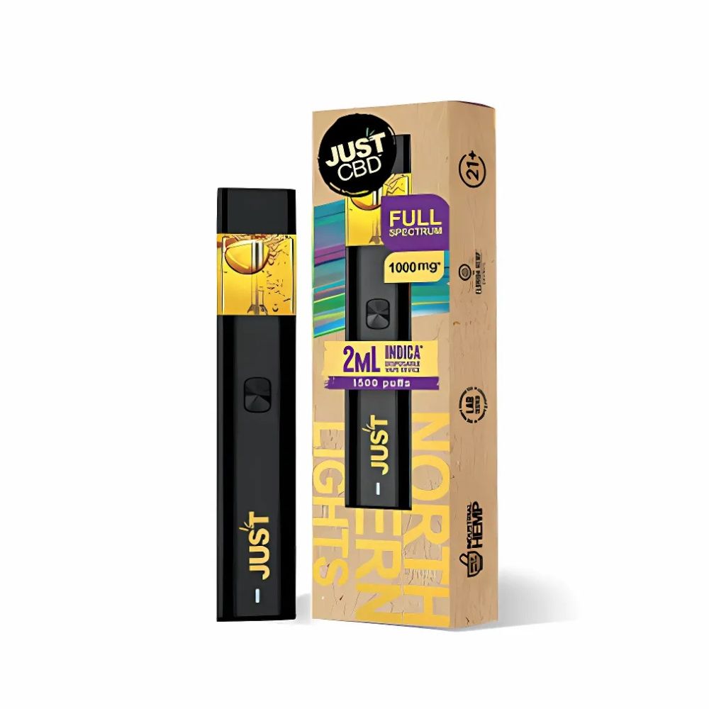 Just CBD Full Spectrum Live Resin Disposables | 1500 Puffs — Northern Lights (Indica)