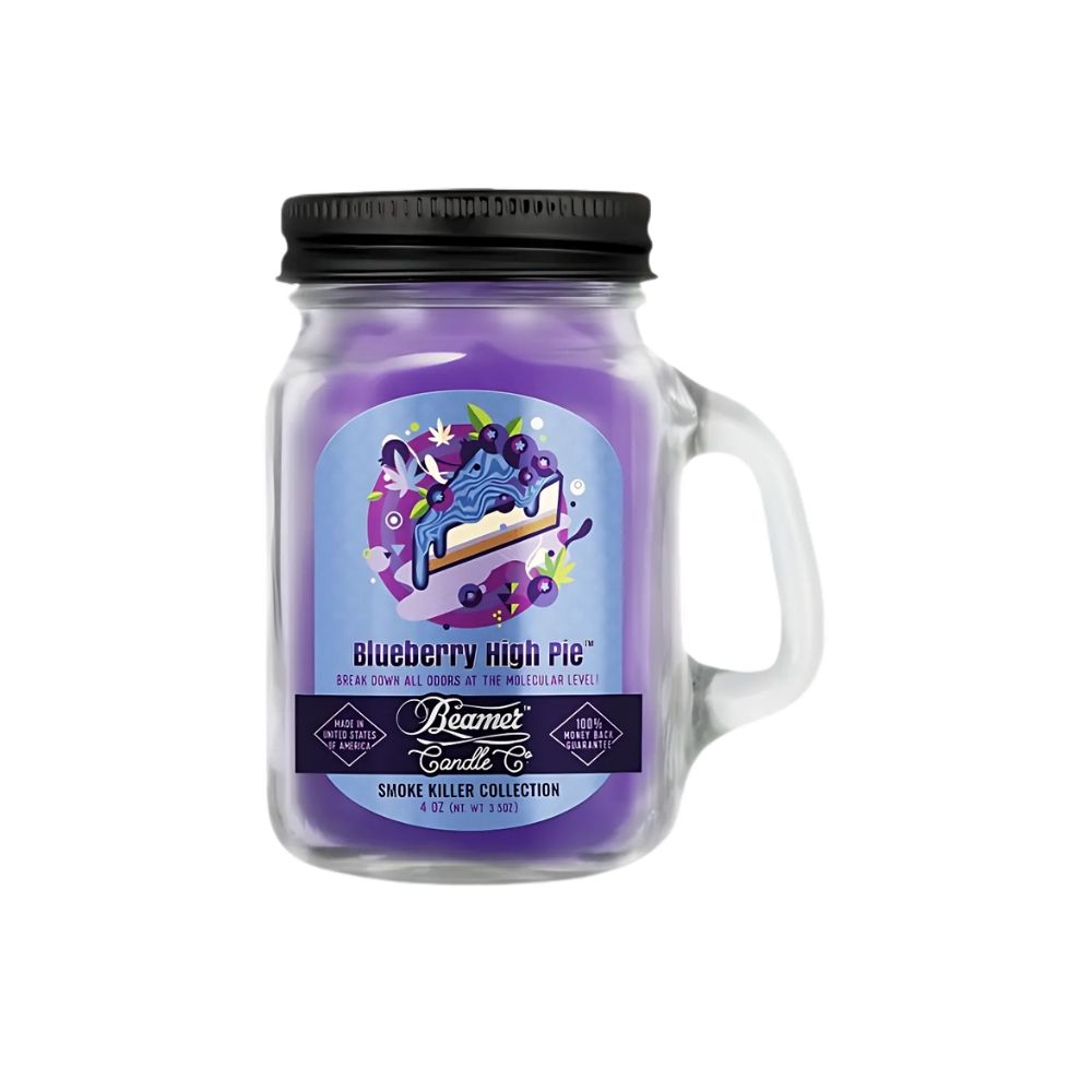Beamer Double Shot Mason Jar Exterminator Candle | 4oz, Choose a Scent: Blueberry High Pie