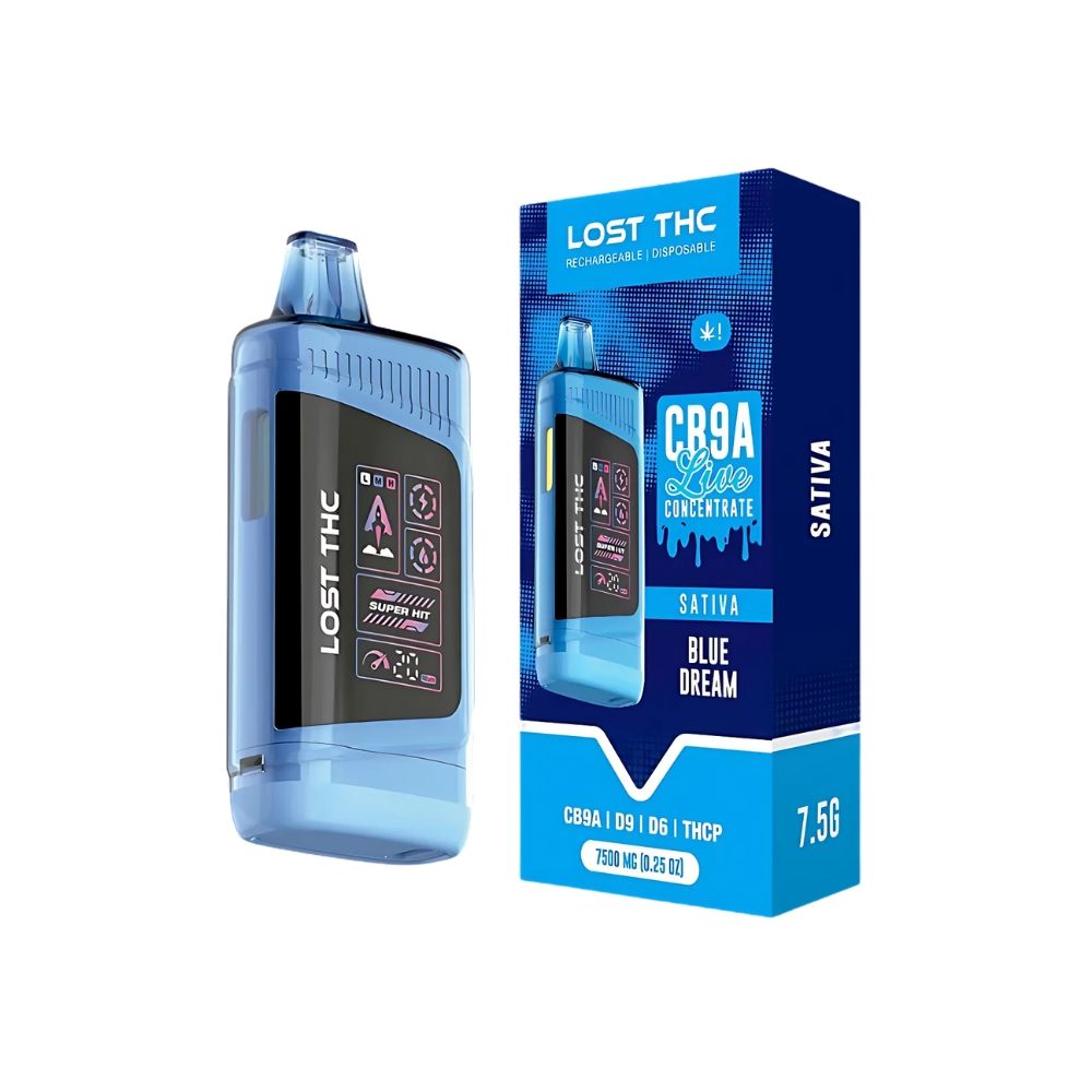 Lost THC V3 Disposable | CB9A Live Concentrate | 7500mg, Choose A Flavor: Blue Dream (Sativa)