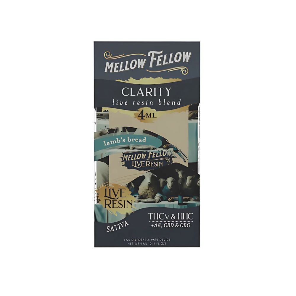 Mellow Fellow | Clarity Live Resin Blend Disposable | THCV+HHC+D8+CBD+CBG | 4ml | Lamb&#39;s Bread