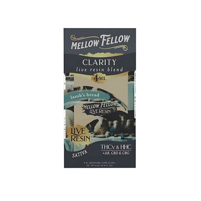 Mellow Fellow | Clarity Live Resin Blend Disposable | THCV+HHC+D8+CBD+CBG | 4ml | Lamb&#39;s Bread