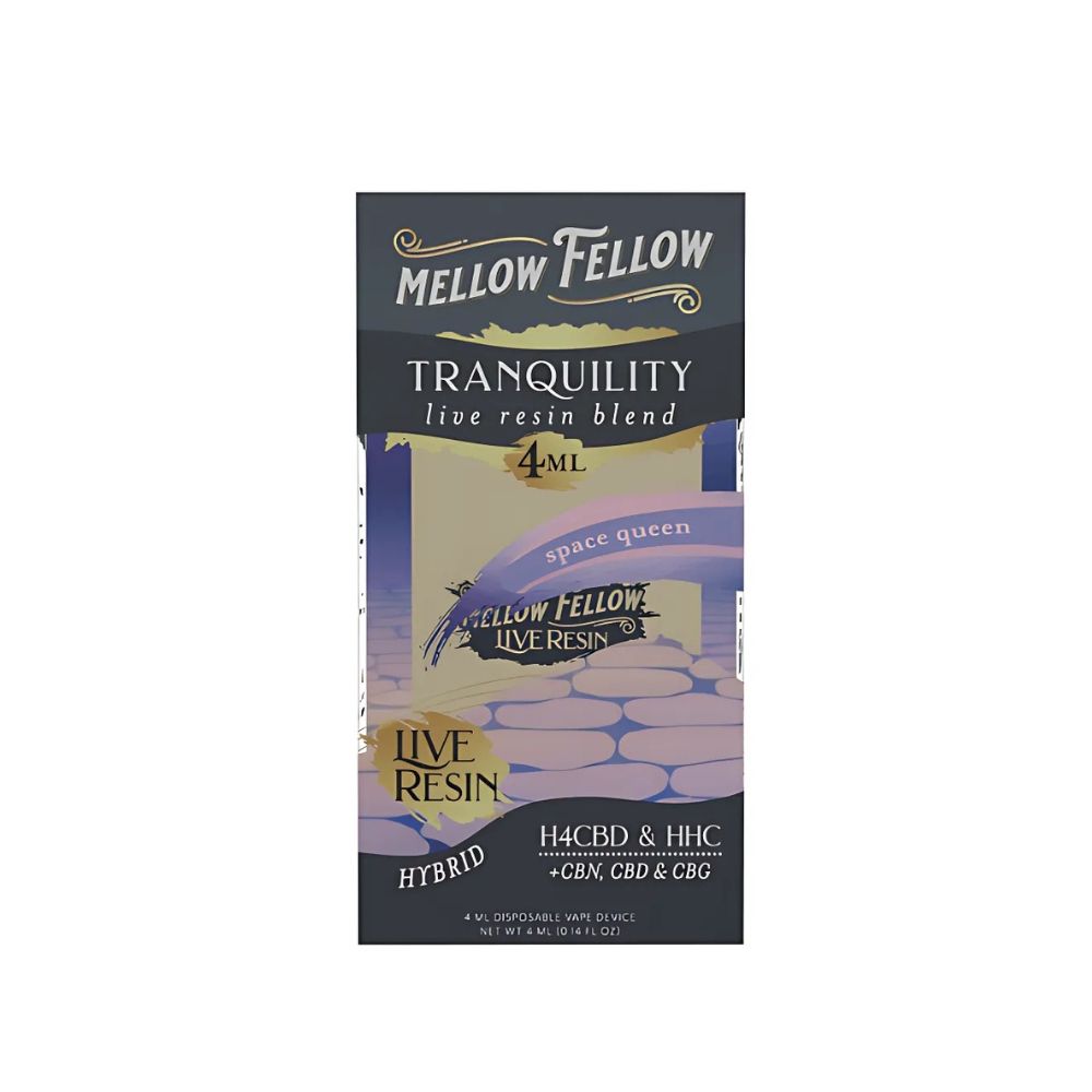 Mellow Fellow | Tranquility Live Resin Blend Disposable | H4CBD+HHC+CBN+CBD+CBG | 4ml | Space Queen