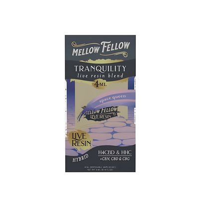 Mellow Fellow | Tranquility Live Resin Blend Disposable | H4CBD+HHC+CBN+CBD+CBG | 4ml | Space Queen