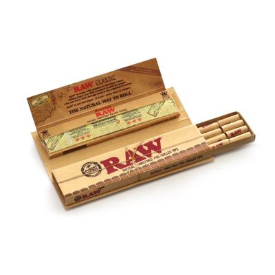 RAW Connoisseur Classic Rolling Papers &amp; Tips | King Size Slim