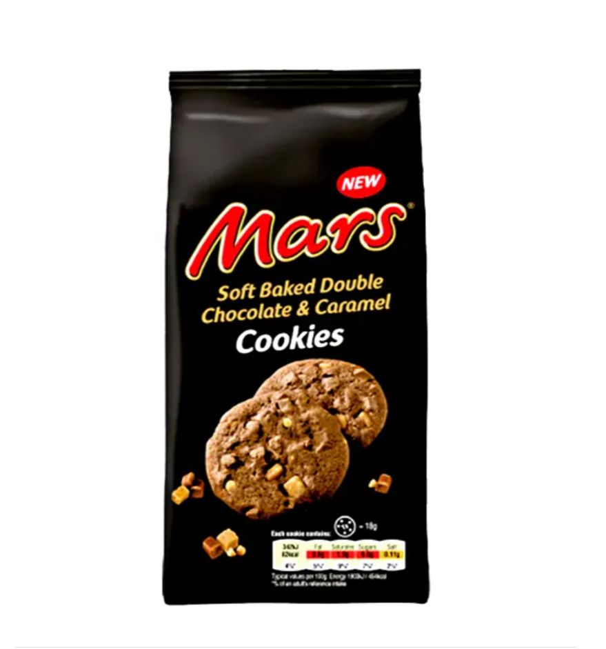 Mars Soft Baked Cookies (Ireland) | 162 Grams | Double Chocolate &amp; Caramel