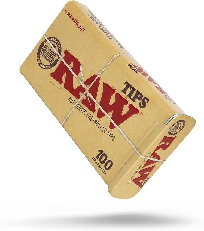 Rups100 Cook Tips RAW Pre-rolled Tips Tin | 100 Tips