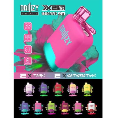 DRIIIZY Smoke X2 Dual Tank Rechargeable Disposable | 15K Puffs |  3 IN 1 BOX