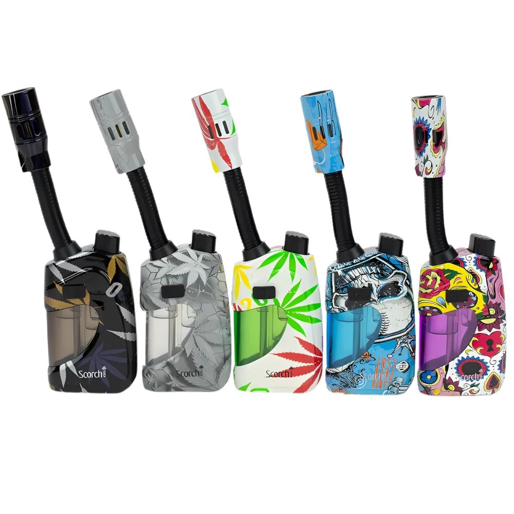 Scorch Torch | 6&quot; Flexible Bendable Torch - Assorted Leaf 420 Designs