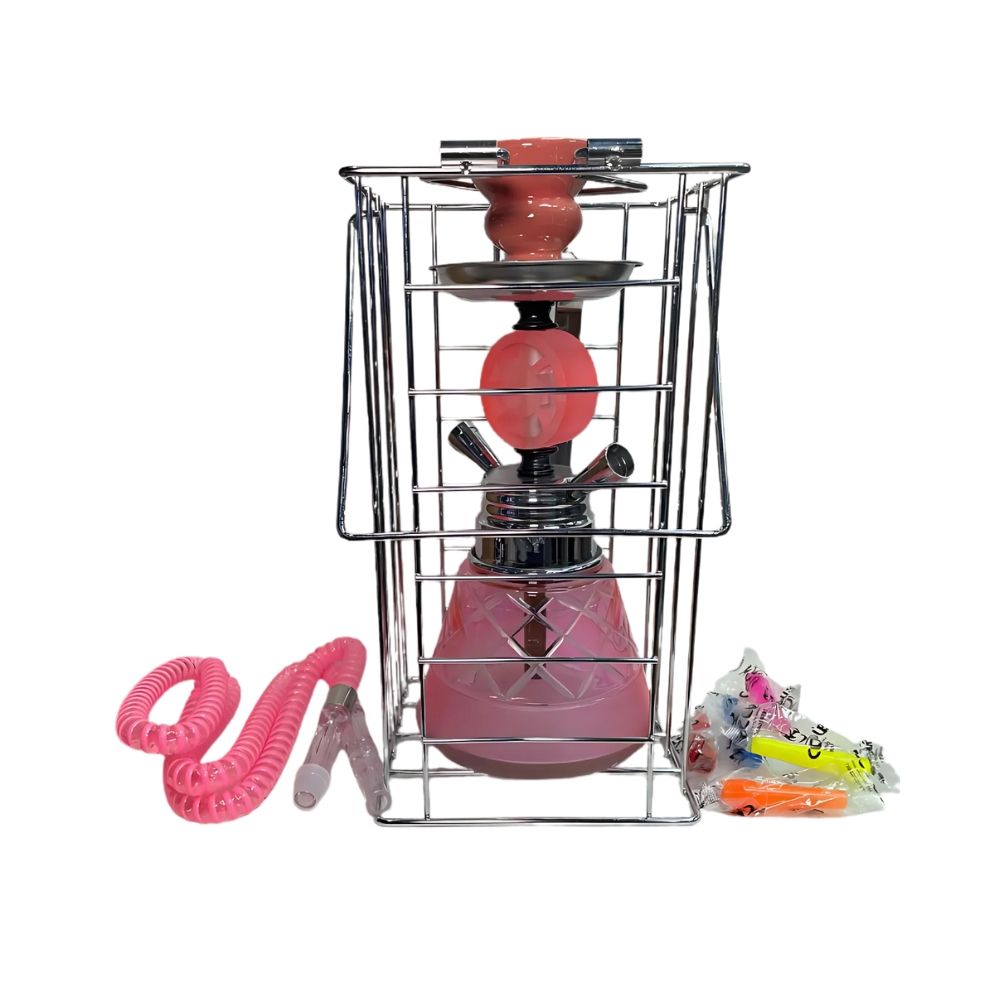 12&quot; Cage Hookahs | Assorted, Choose a Design: Tanya 2H Pink