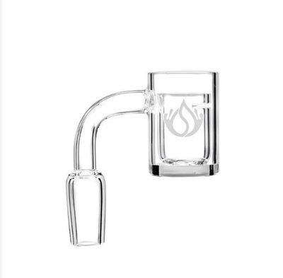 Social Flat Top 25mm Thick Base Slitted Insert Cup Quartz Banger (Q631) | 14mm | Male