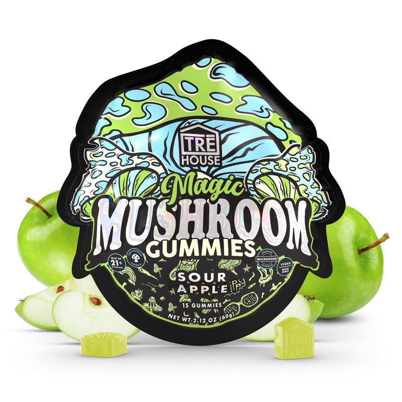 Tre House Magic Mushroom Gummies 15ct | Sour Apple