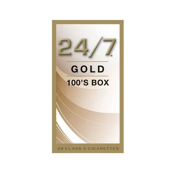 24/7 Gold 100s  Box Cigarettes