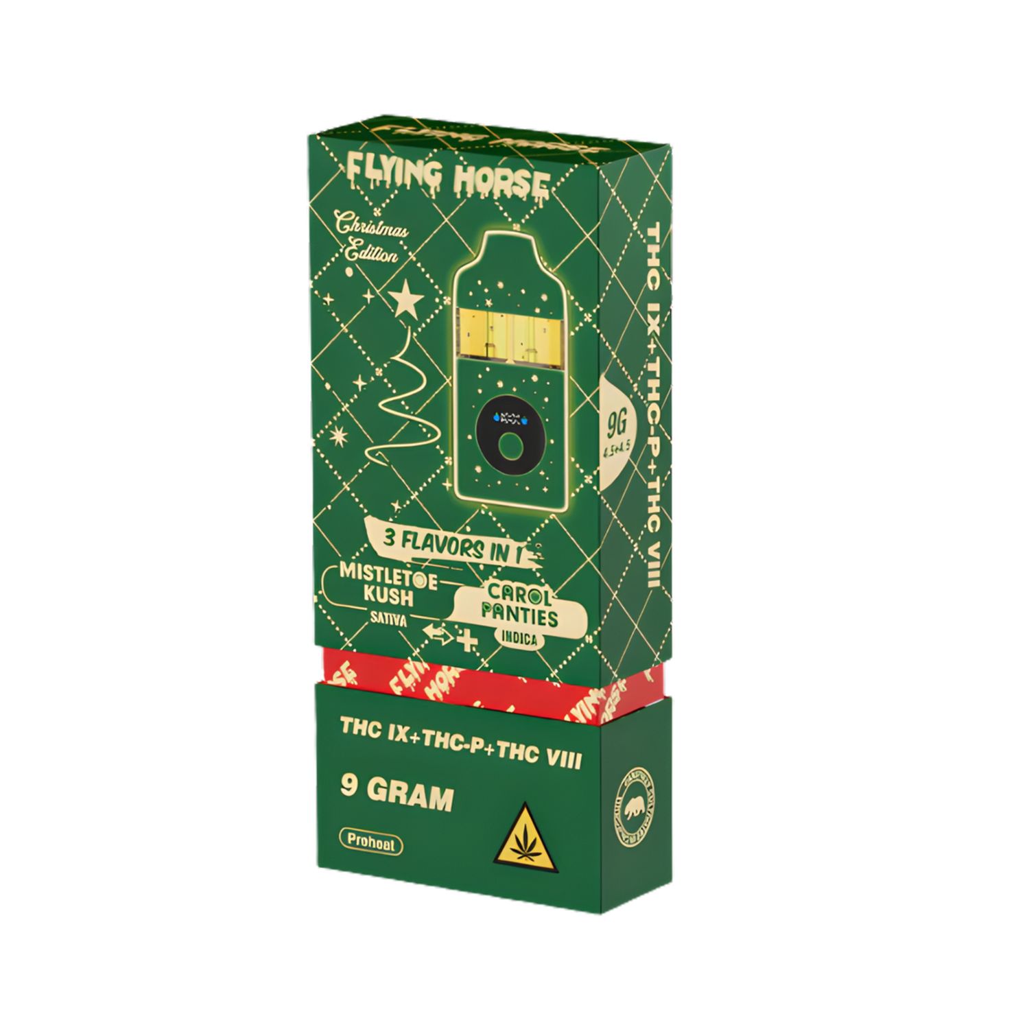 Flying Horse Christmas Edition THC-IX THC-P THC-VIII 9G  3 in 1, Choose A Flavor: Mistletoe Kush - Carol Panties
