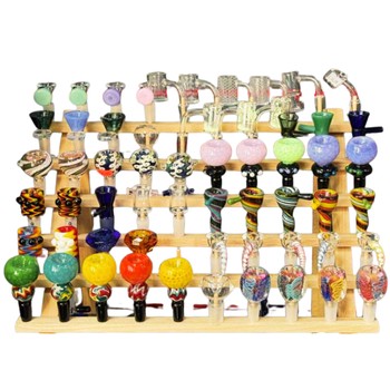 Glass Bowls Male | Assorted Designs — 14mm | 1 Horn