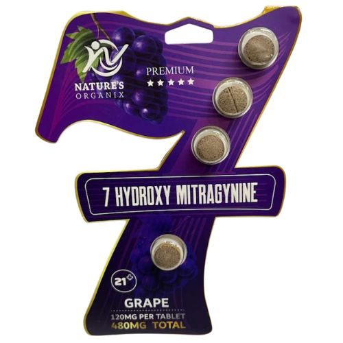Nature's Organix Premium 7 Hydroxy Mitragynine 480mg, Choose A Flavor: Grape