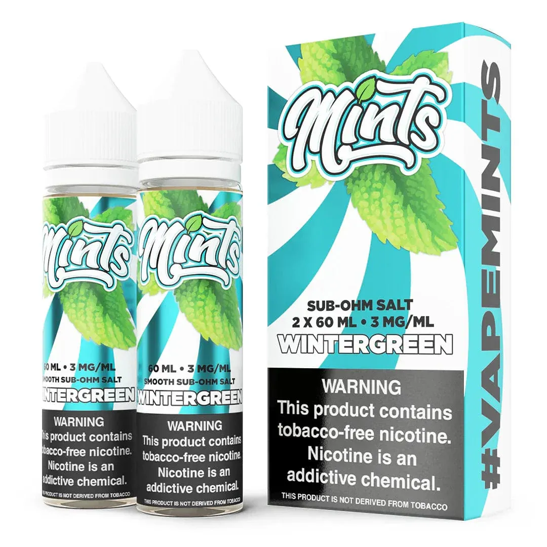 MInts E-liquid 120ml (2x60ml), Choose A Flavor: Wintergreen, Choose Strength: 3mg