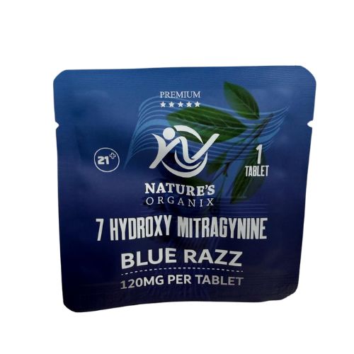 Nature's Organix Premium 7 Hydroxy Mitragynine - 120mg 1 pack, Choose A Flavor: Blue Razz