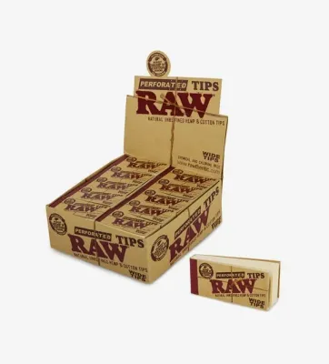 RAW Perforated Tips Natural Unrefined Hemp &amp; Cotton Tips | Wide Tips