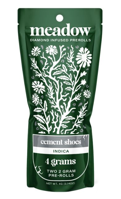 Meadow 2-Pack THC-H Diamond Infused Pre-Rolls, Choose a Strain: Cemet Shoes (Indica)
