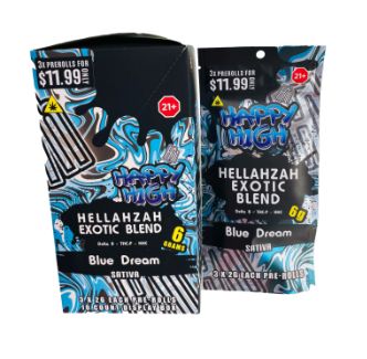Happy High 3-Pack Hellahzah Exotic Blend Pre-Rolls, Choose a Strain: Blue Dream (Sativa)