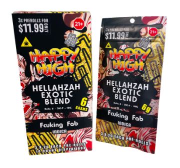 Happy High 3-Pack Hellahzah Exotic Blend Pre-Rolls