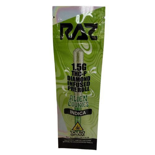 RAZ 1.5g THC-P Diamond-Infused Pre-Roll, Choose a Strain: Alien Cookies (Indica)