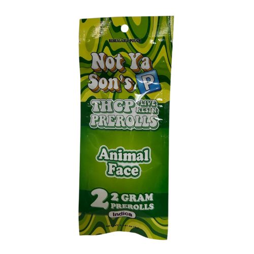 Not Ya Son's P - 2x2g THCP + Live Resin Pre-Rolls, Choose a Strain: Animal Face (Indica)