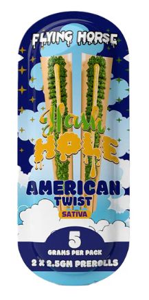 Flying Horse 5g Hash Hole 2-Pack Pre-Roll, Choose a Strain: American Twist (Sativa)