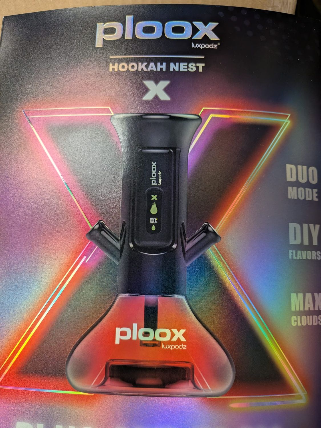Ploox Nest x Instant Setup Portable Hookah l 12 Inch, Color: Black