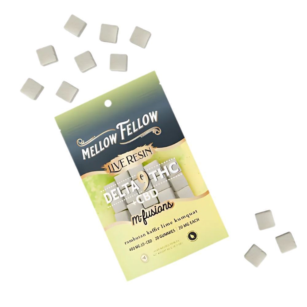 Mellow Fellow | D9 THC + CBD M-Fusions Live Resin Gummies — Acai Berry