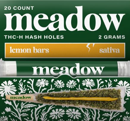 Meadow 2g THC-H Hash Holes Pre-Roll, Choose a Strain: Lemon Bars (Sativa)