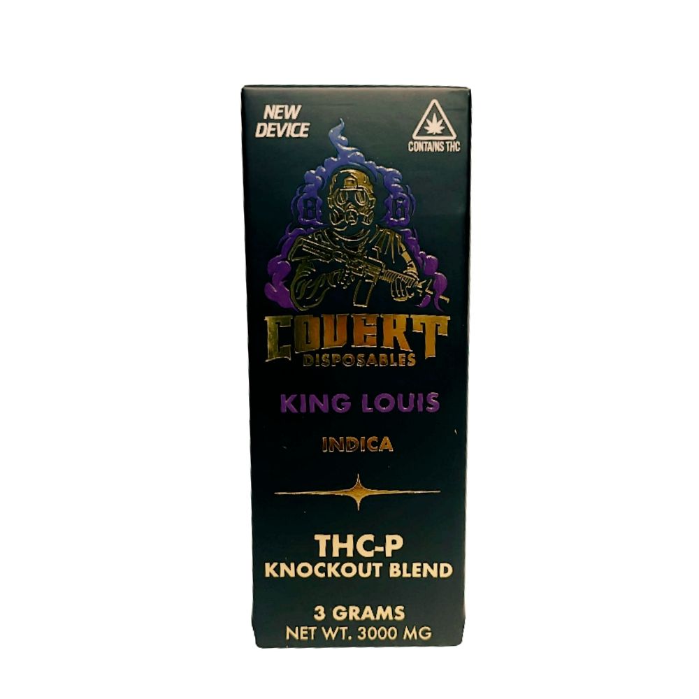 Covert 3g THC-P Knockout Blend Disposable, Choose a Strain: King Louis (Indica)