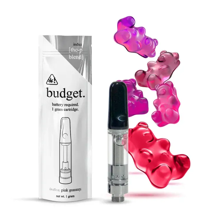The Budget. 1g THC-P Blend Cartridge, Choose a Strain: Pink Gummy (Indica)