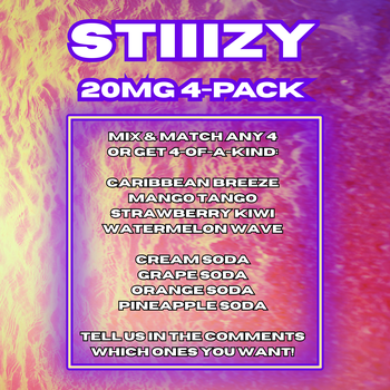 4-Pack -  Stiiizy THC Seltzers / Sodas - 20mg