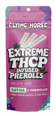 Flying Horse 6g / 3ct Extreme THCP-Infused Prerolls, Choose a Strain: Grape Ape (Sativa)