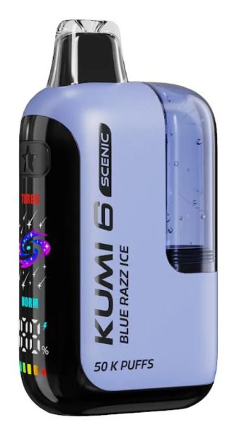 Kumi 6 Scenic 50k - NoNic6 ALTERNATIVE to Nicotine Disposable, Choose A Flavor: Blue Razz Ice