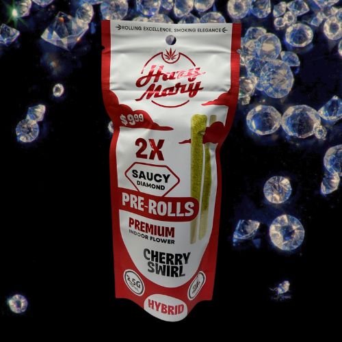 Hazy Mary 2ct Saucy Diamond Prerolls 2.5g, Choose a Strain: Cherry Swirl (Hybrid)